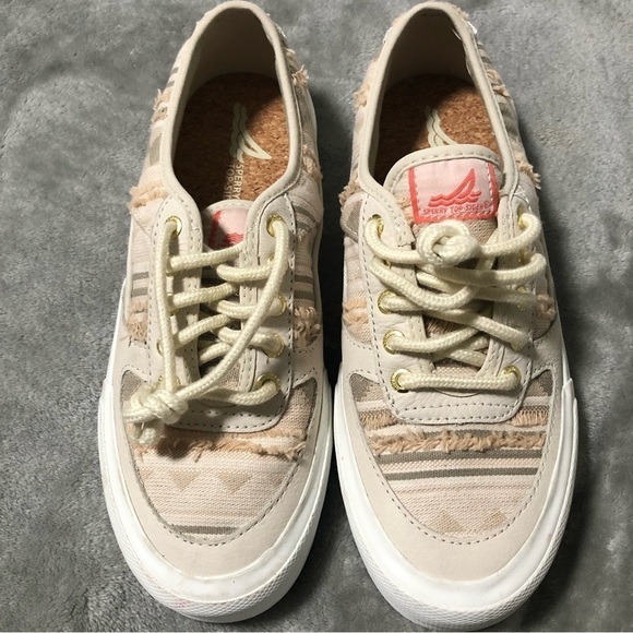 SPERRY TOP-SIDER Cream White Southwestern Pattern Women size - Picture 6 of 15